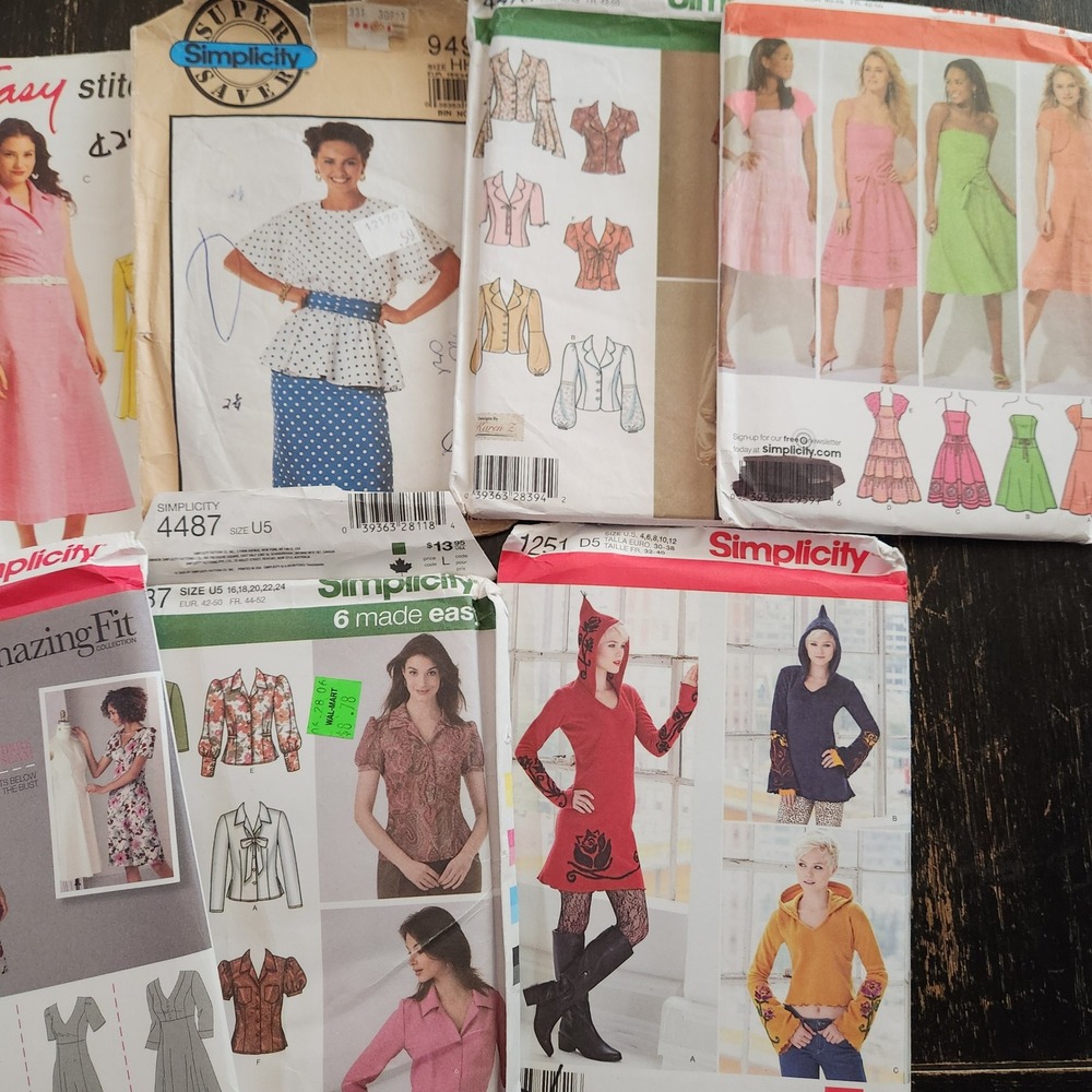 Lot 16 Vintage Simplicity Women Clothing Dress Sewing Patterns Maxi Mini Boho - Picture 3 of 4